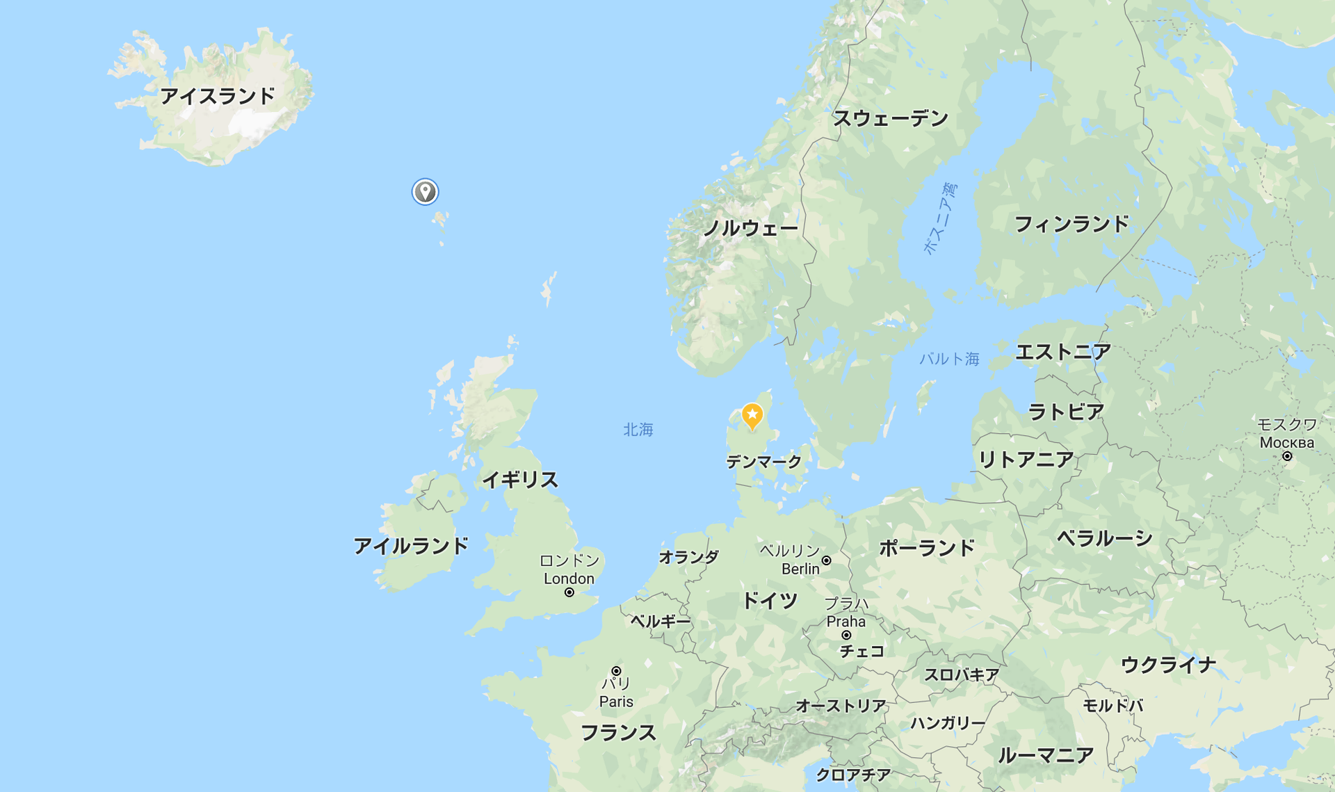 デンマークの地図の画像