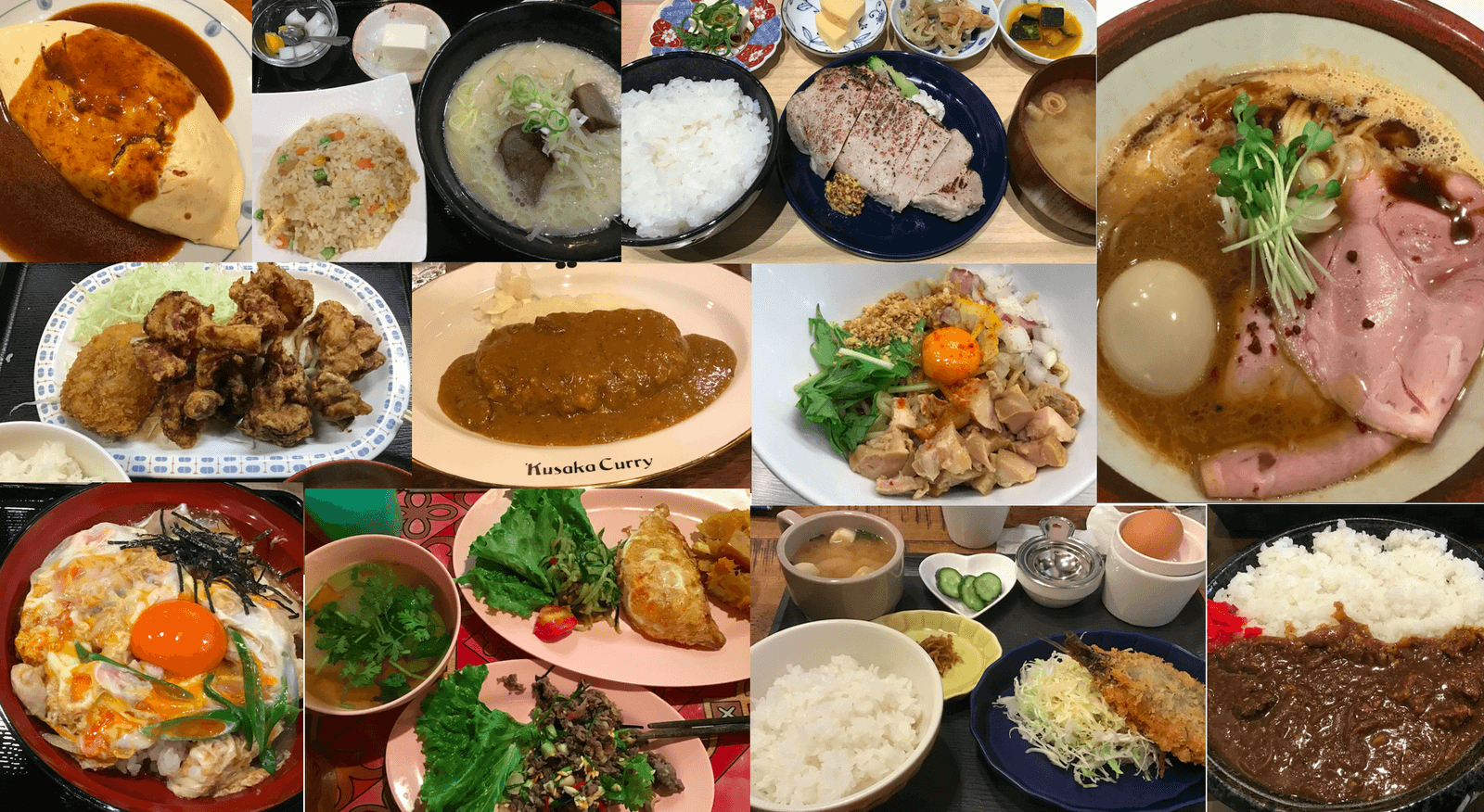 本町のシェアウィズオフィス周辺で食べた数々のランチの画像