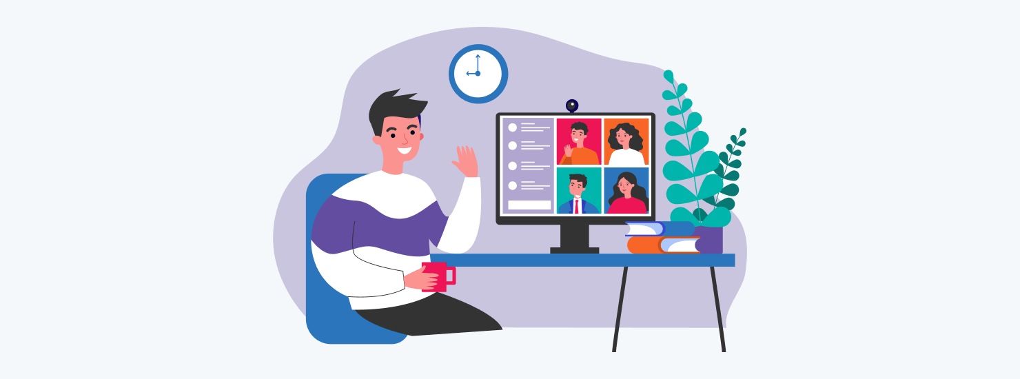 Google Meetっぽいイラスト